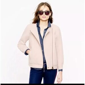 J.Crew Double-cloth‎ motorcycle jacket BEIGE STONE Size 8 $298 original